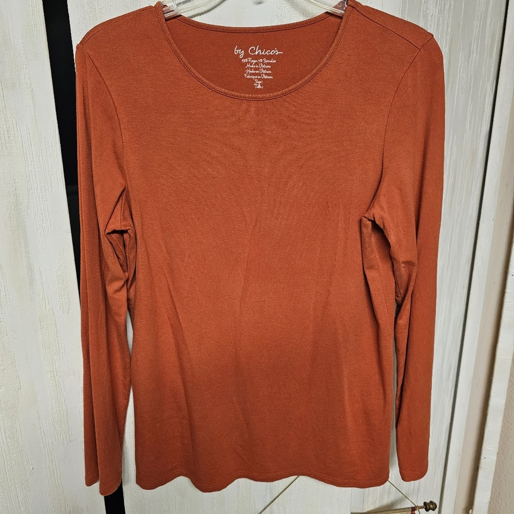 Chico's Burnt Orange Long Sleeve Top